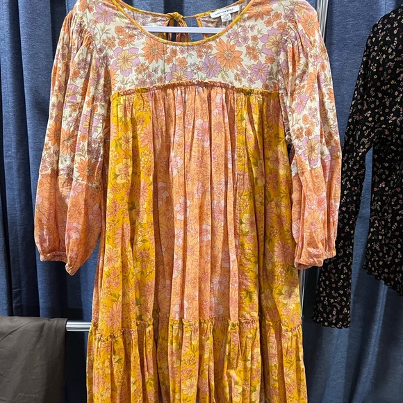 Floral Orange and Yellow Dress - Picture 1 of 2